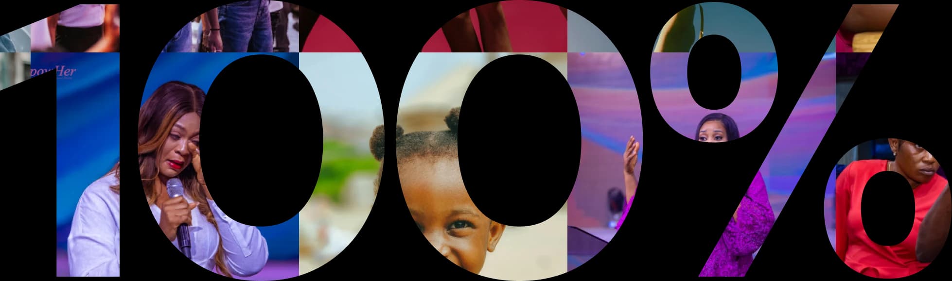 100 percent collage of SHEF community members and programme participants