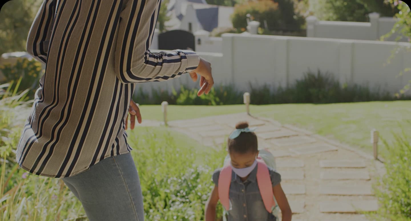 Children and community members outdoors